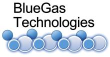 blue gas technologies logo with blue and white balls